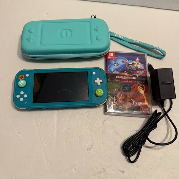 Nintendo Switch Lite Aloha Edition Animal Crossing & Sonic & Disney Game & Case! - Picture 1 of 16